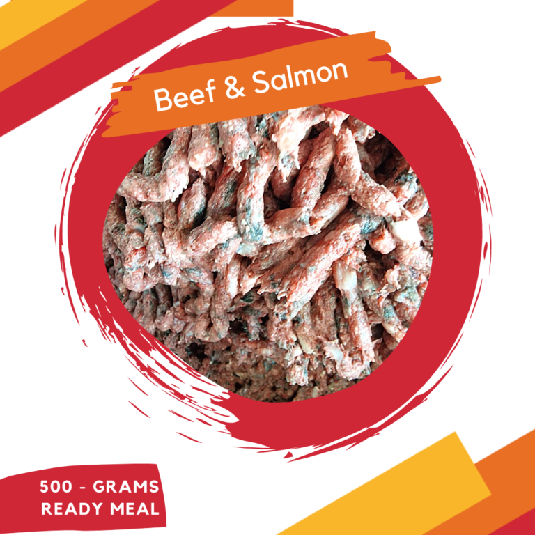 500g Beef and salmon