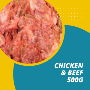 raw chicken and beef