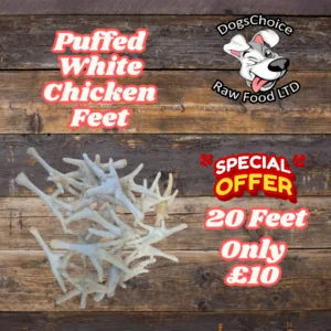 Special - 20 Pack - Puffed White Chicken Feet